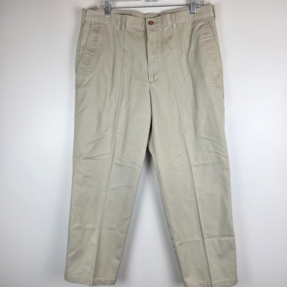 Farah Men's beige khaki‎ chino dress pants 36x29 100% Cotton.E19